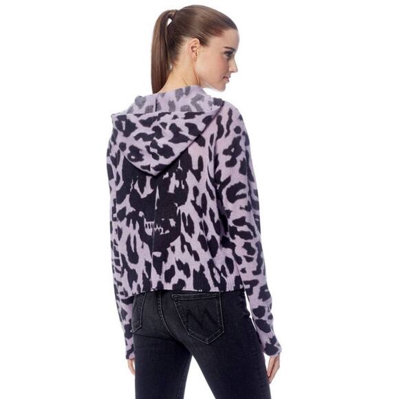 360 Cashmere Carson Hoodie Wisteria & Charcoal Skull Sz S - Picture 5 of 8